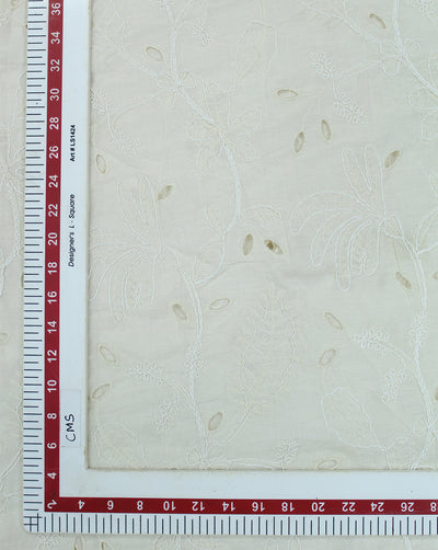 GREIGE COTTON SCHIFFLI EMBROIDERY FABRIC