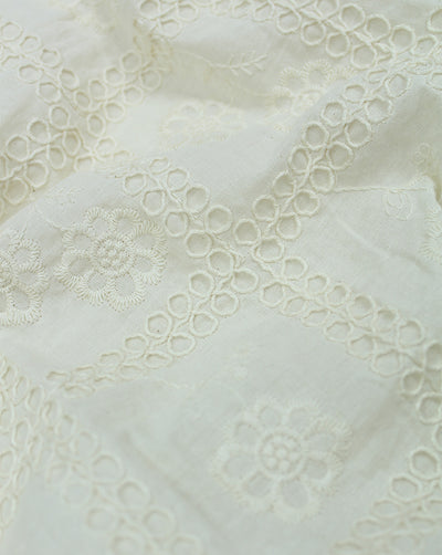GREIGE COTTON EMBROIDERY FABRIC