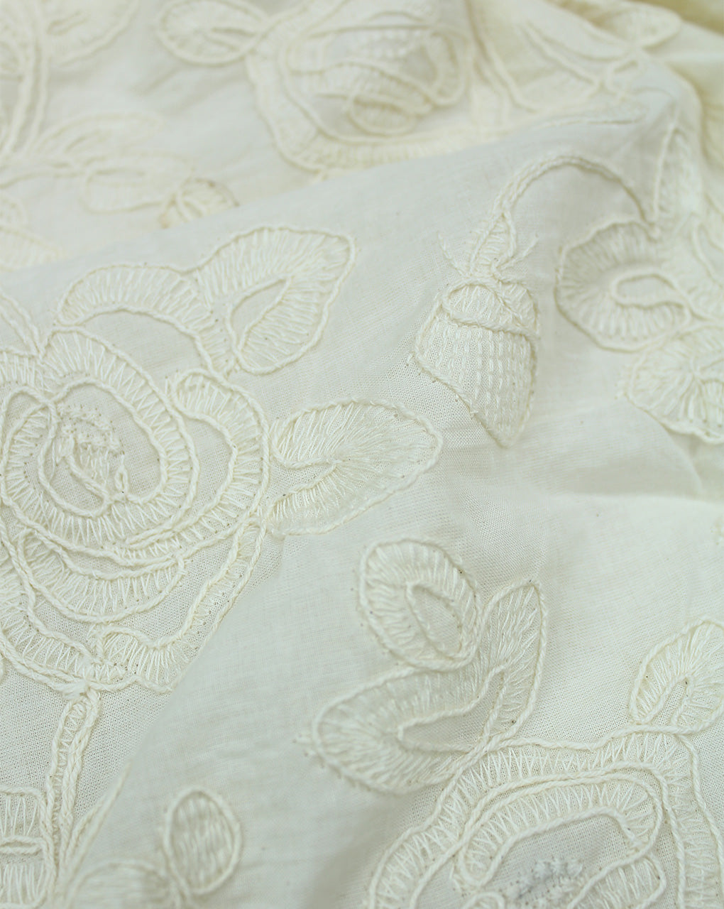 GREIGE COTTON EMBROIDERY FABRIC