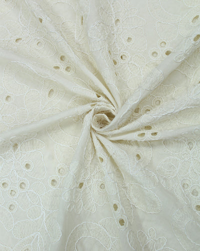 GREIGE COTTON SCHIFFLI EMBROIDERY FABRIC