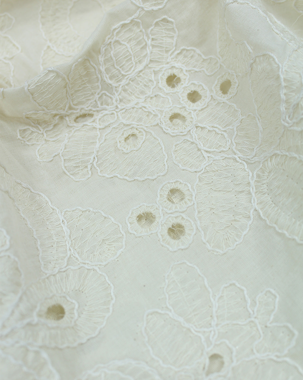 GREIGE COTTON SCHIFFLI EMBROIDERY FABRIC