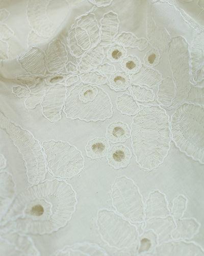 GREIGE COTTON SCHIFFLI EMBROIDERY FABRIC