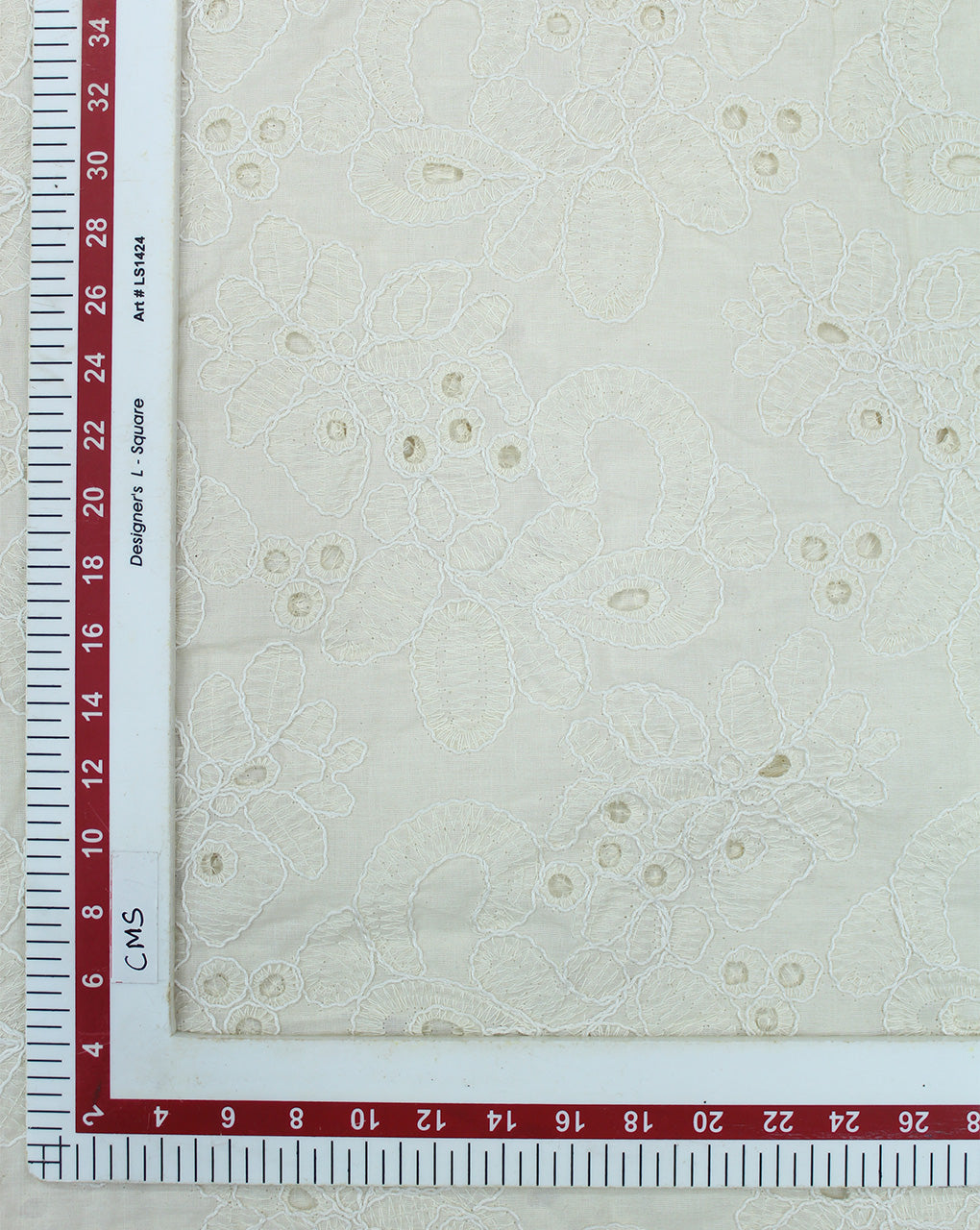 GREIGE COTTON SCHIFFLI EMBROIDERY FABRIC