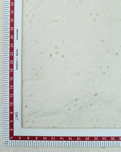 GREIGE COTTON SCHIFFLI EMBROIDERY FABRIC