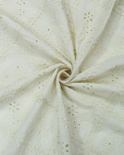 GREIGE COTTON SCHIFFLI EMBROIDERY FABRIC