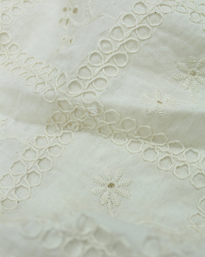 GREIGE COTTON SCHIFFLI EMBROIDERY FABRIC