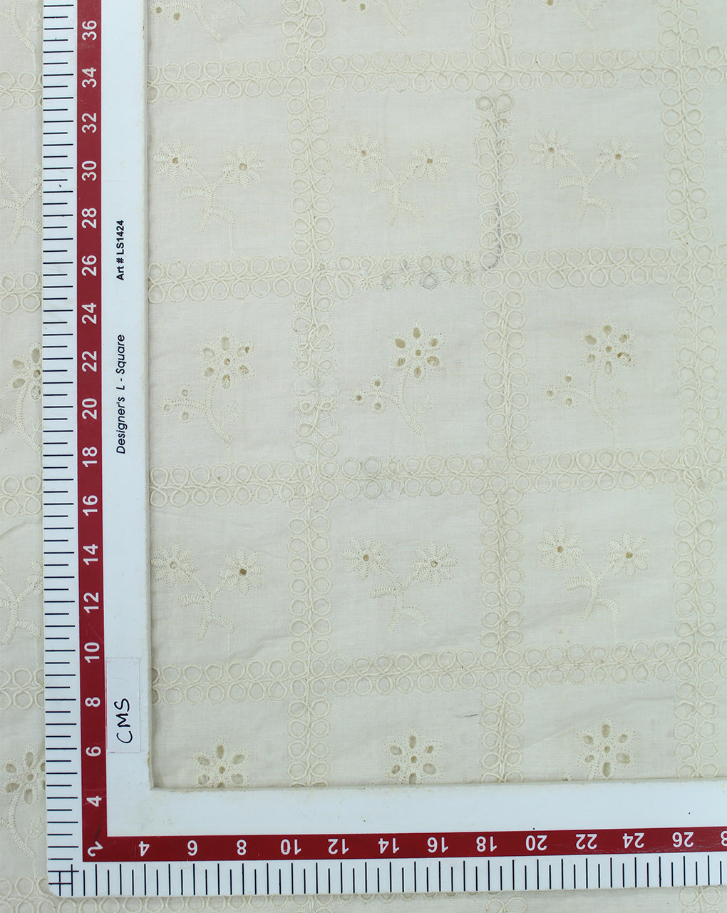 GREIGE COTTON SCHIFFLI EMBROIDERY FABRIC