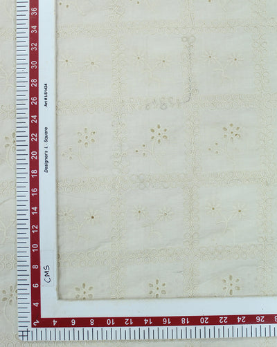 GREIGE COTTON SCHIFFLI EMBROIDERY FABRIC