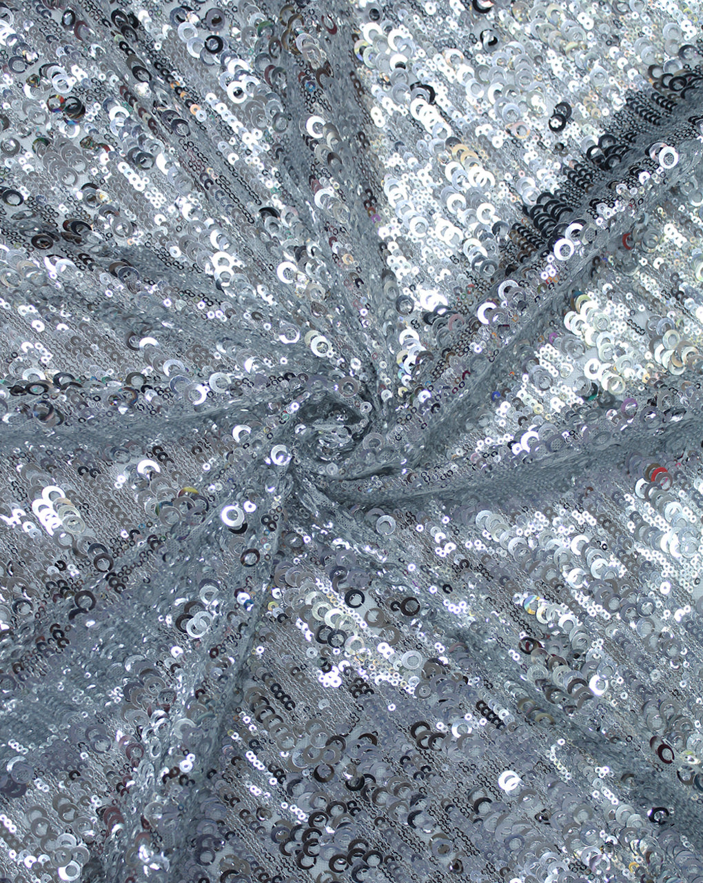 SILVER SEQUINS NET FABRIC