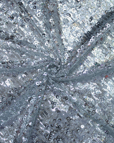 SILVER SEQUINS NET FABRIC