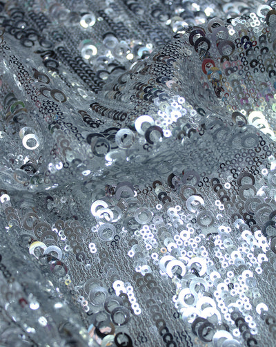 SILVER SEQUINS NET FABRIC