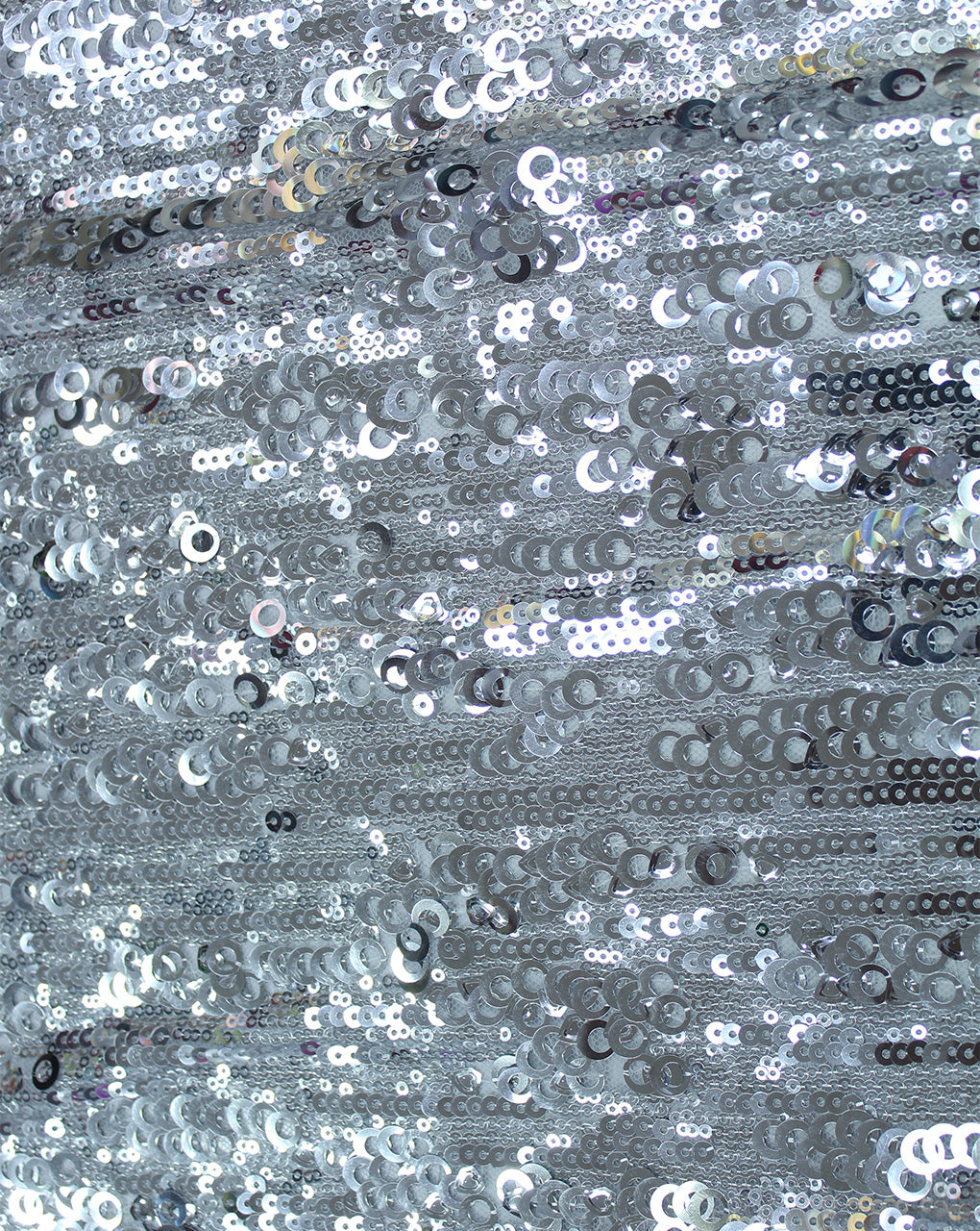 SILVER SEQUINS NET FABRIC