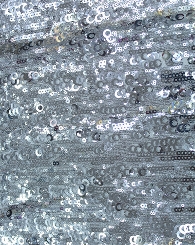 SILVER SEQUINS NET FABRIC