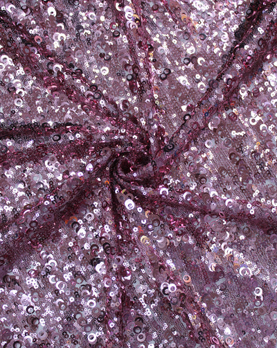 LAVENDER SEQUINS NET FABRIC