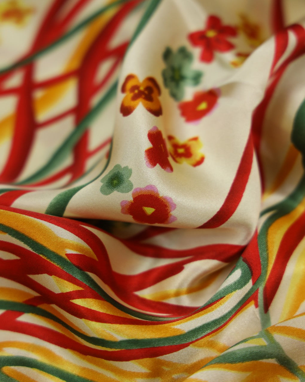 Printed Silk Satin Fabric