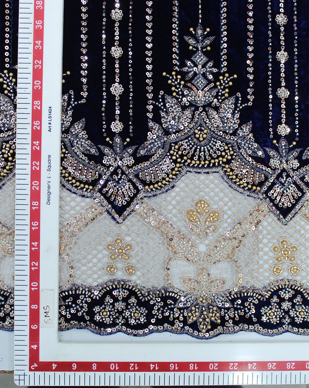 VELVET CUTDANA EMBROIDERY FABRIC