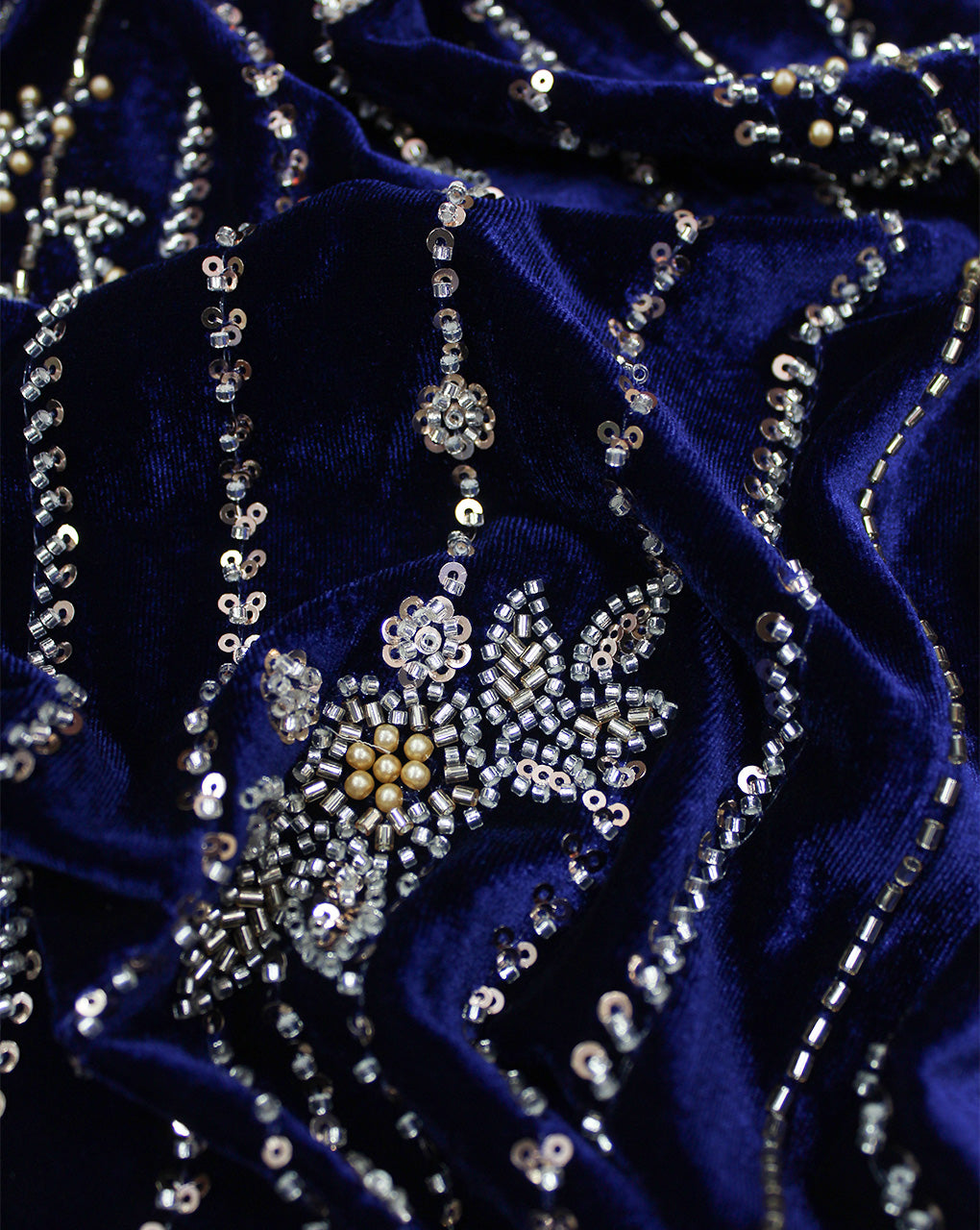 VELVET CUTDANA EMBROIDERY FABRIC