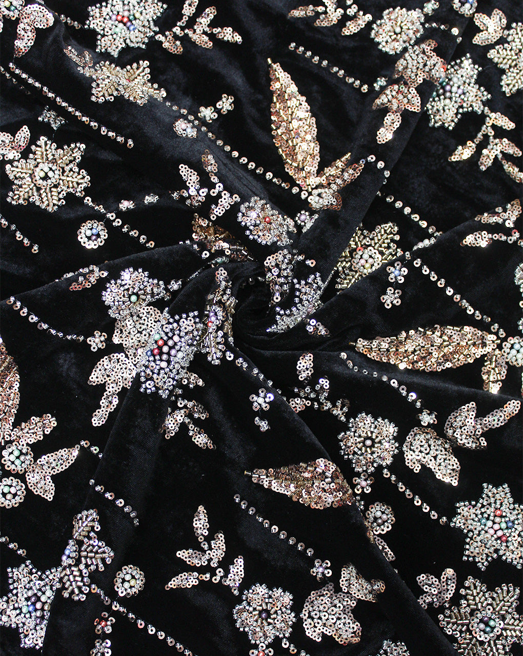 VELVET CUTDANA EMBROIDERY FABRIC