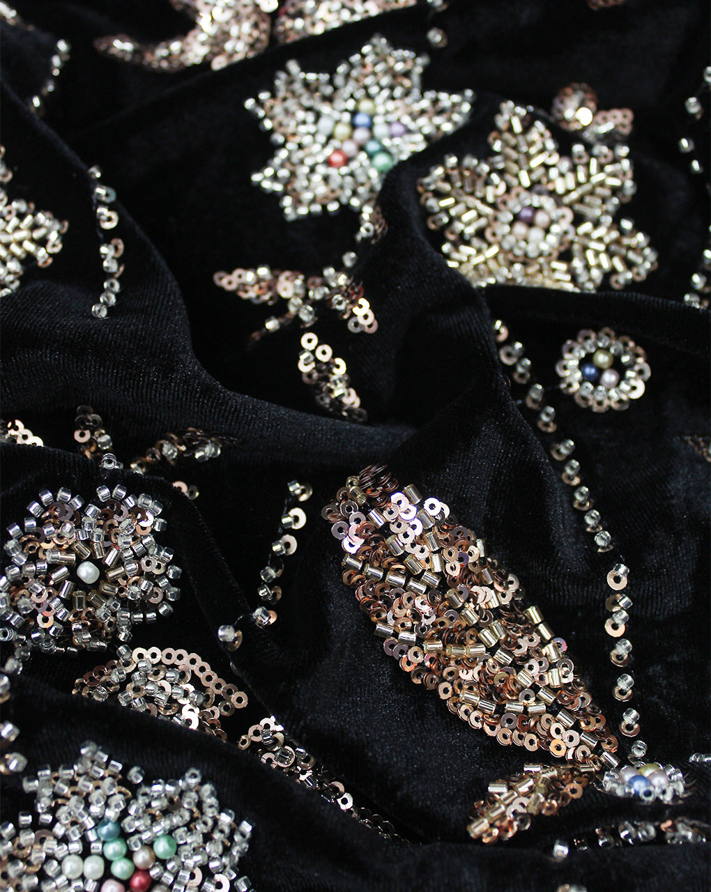 VELVET CUTDANA EMBROIDERY FABRIC