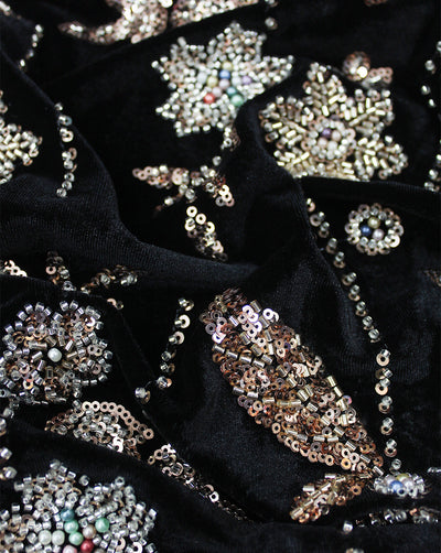 VELVET CUTDANA EMBROIDERY FABRIC