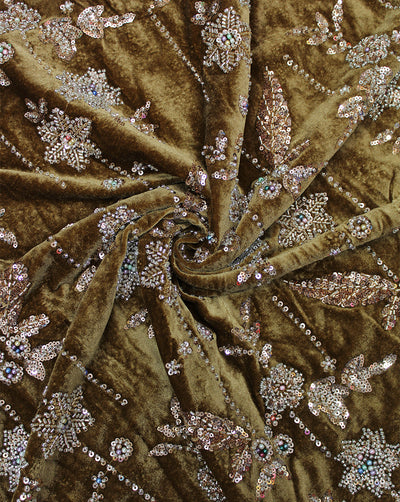 VELVET CUTDANA EMBROIDERY FABRIC