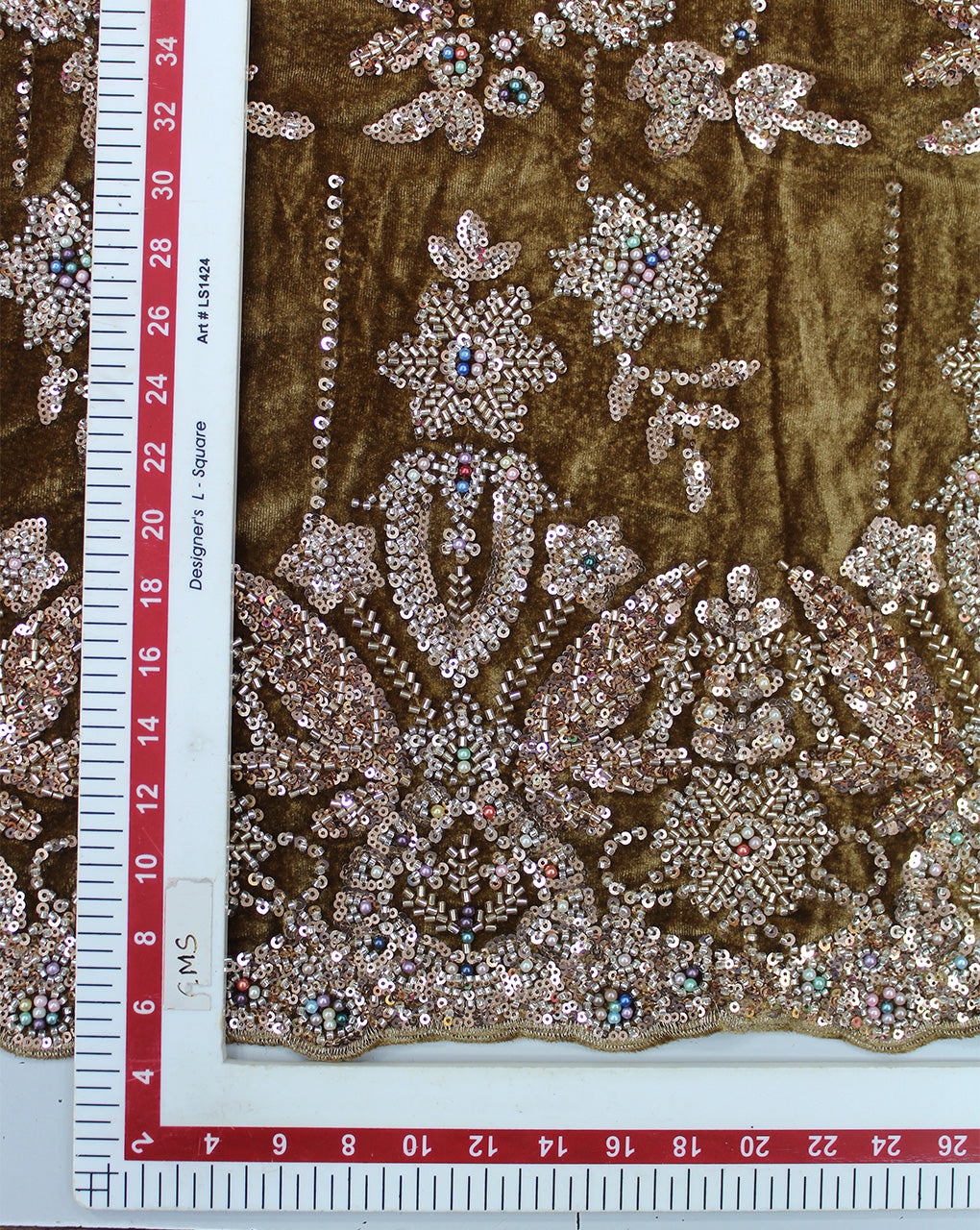 VELVET CUTDANA EMBROIDERY FABRIC