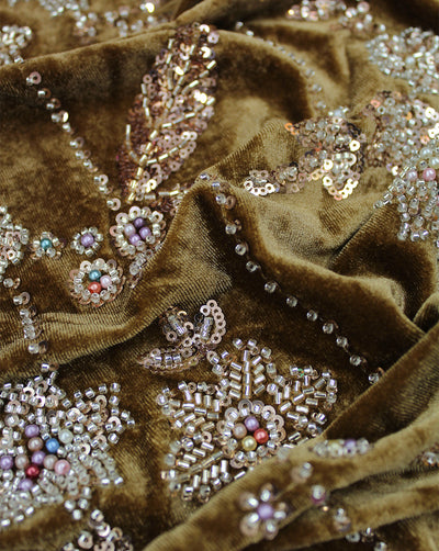 VELVET CUTDANA EMBROIDERY FABRIC
