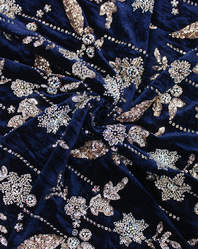 VELVET CUTDANA EMBROIDERY FABRIC