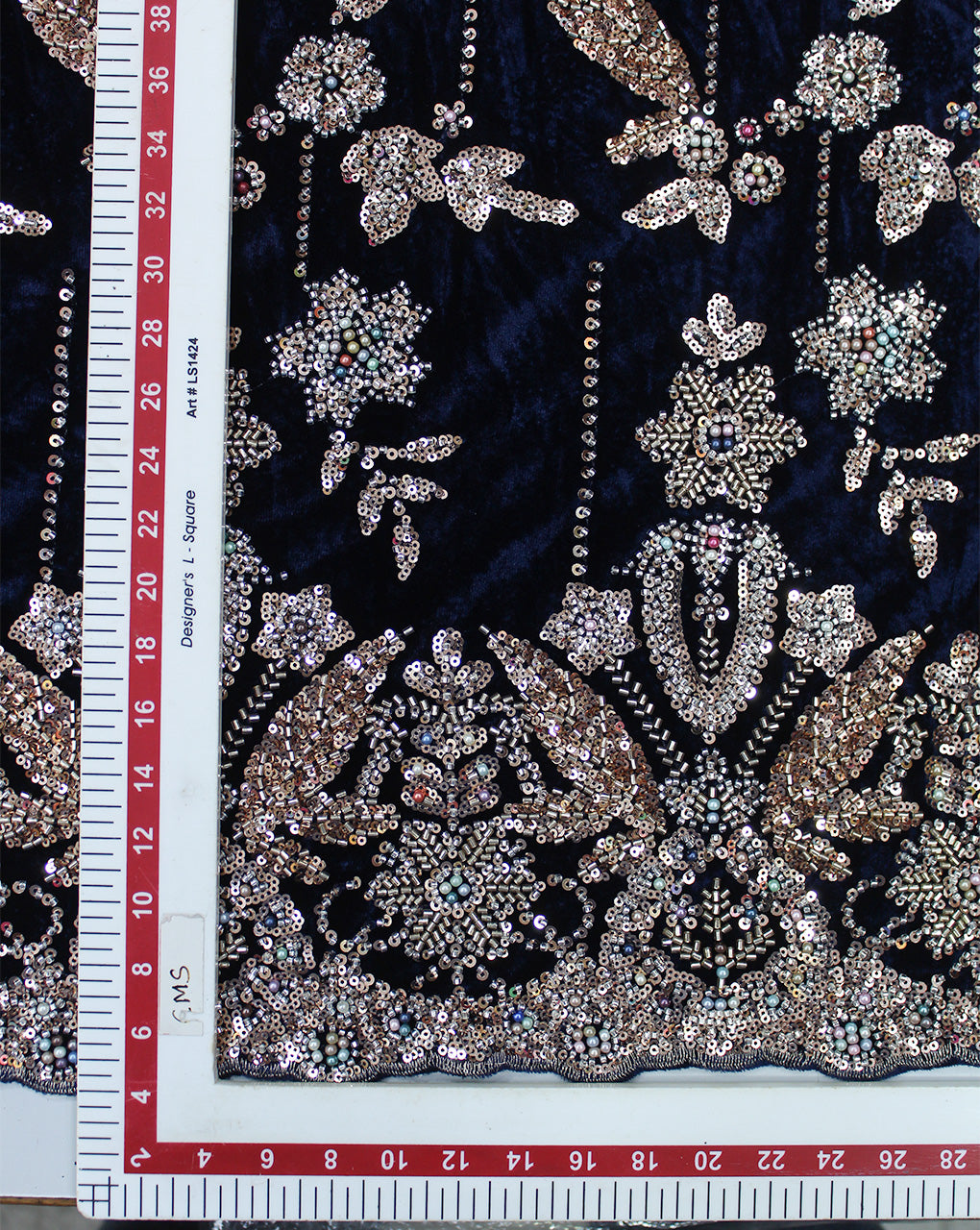 VELVET CUTDANA EMBROIDERY FABRIC