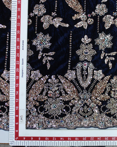 VELVET CUTDANA EMBROIDERY FABRIC