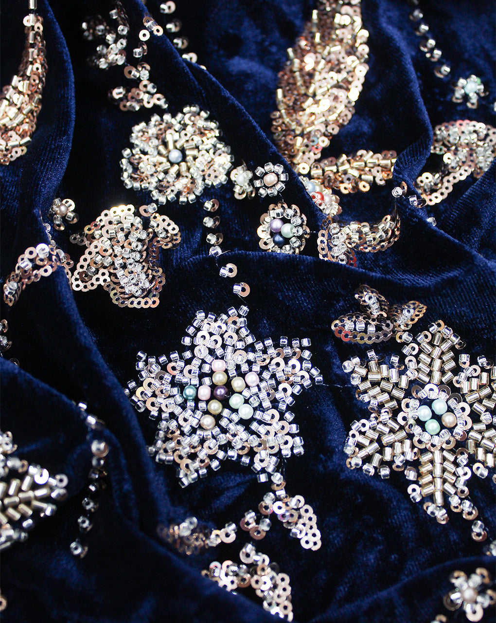 VELVET CUTDANA EMBROIDERY FABRIC