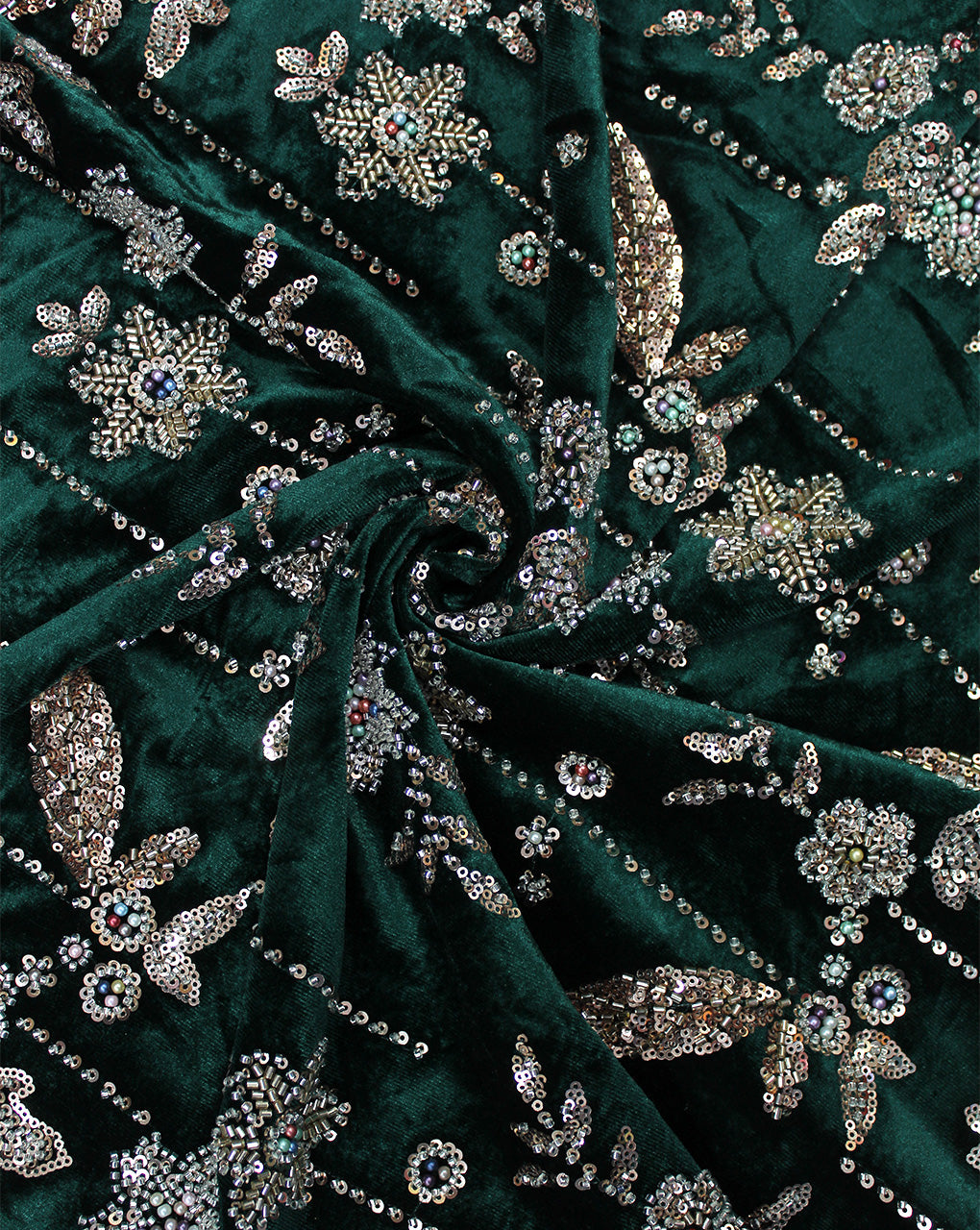 VELVET CUTDANA EMBROIDERY FABRIC