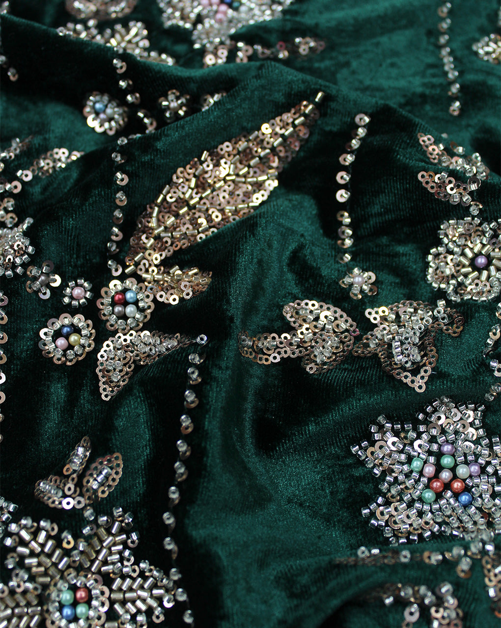 VELVET CUTDANA EMBROIDERY FABRIC