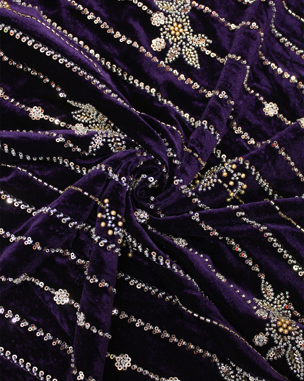 VELVET CUTDANA EMBROIDERY FABRIC
