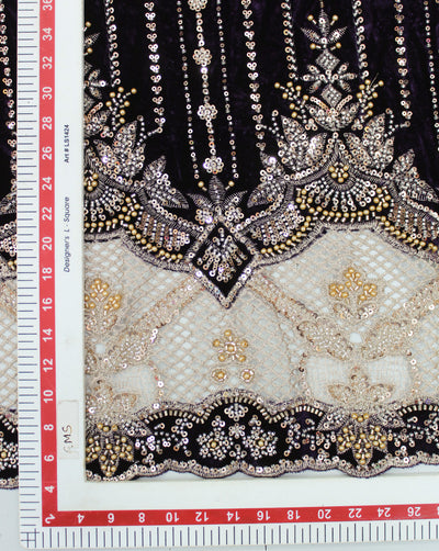 VELVET CUTDANA EMBROIDERY FABRIC