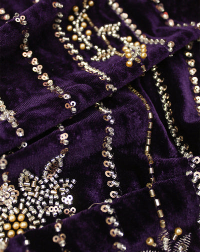 VELVET CUTDANA EMBROIDERY FABRIC
