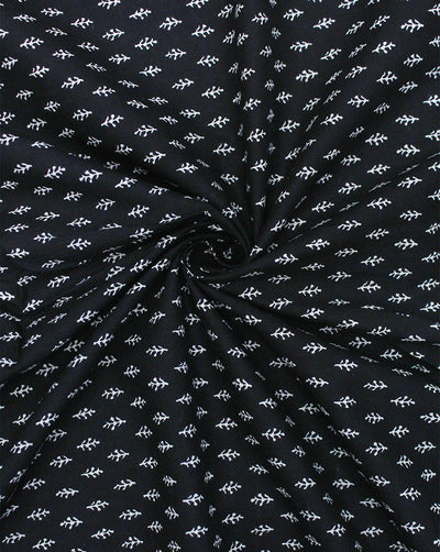 BLACK ABSTRACT DESIGN COTTON PRINTED FABRIC