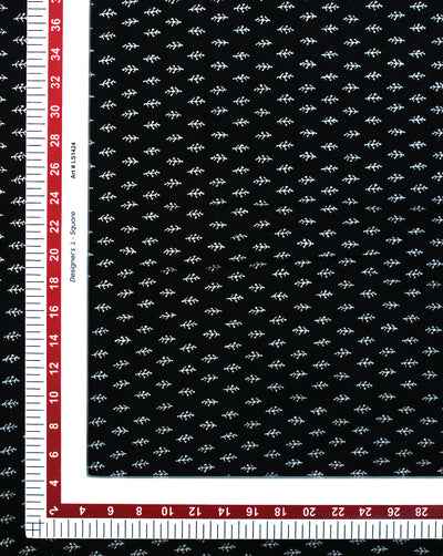 BLACK ABSTRACT DESIGN COTTON PRINTED FABRIC