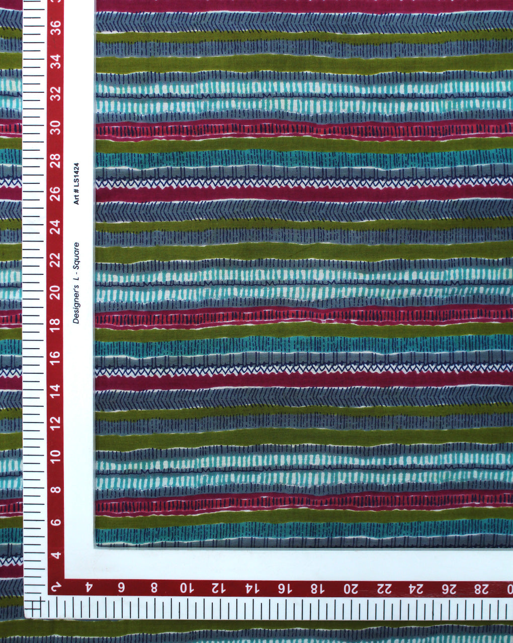 MULTICOLOR STRIPES DESIGN COTTON PRINTED FABRIC