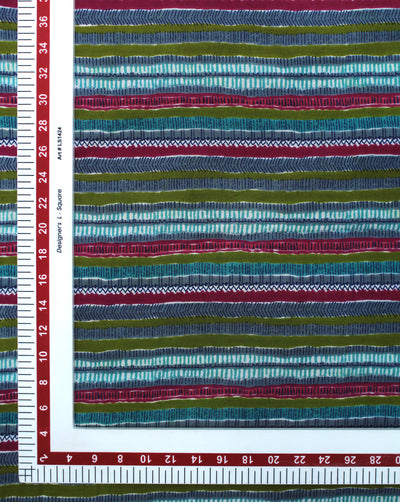 MULTICOLOR STRIPES DESIGN COTTON PRINTED FABRIC