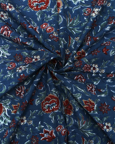 MULTICOLOR FLORAL DESIGN COTTON PRINTED FABRIC
