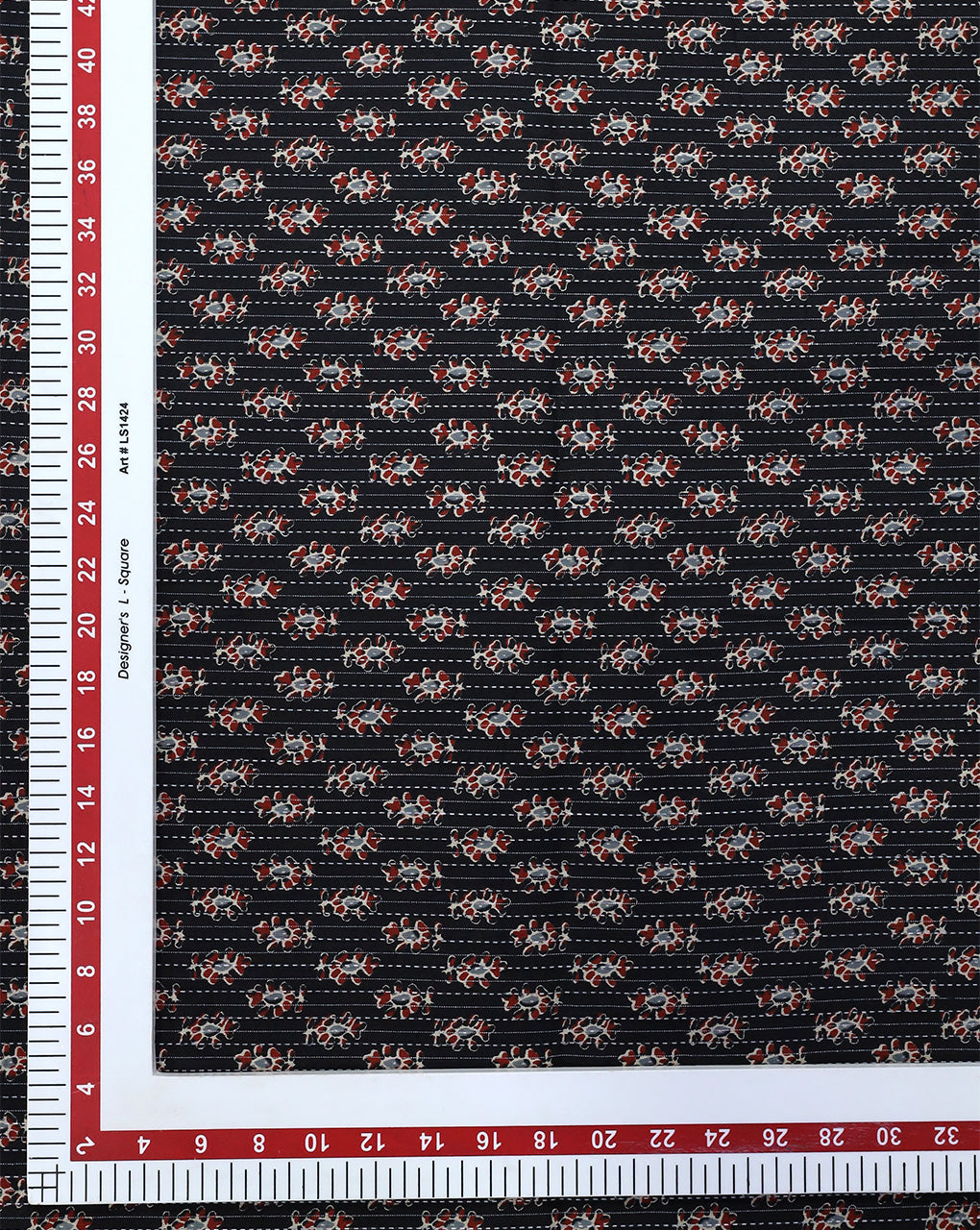 BLACK & MULTICOLOR ABSTRACT DESIGN COTTON PRINTED FABRIC