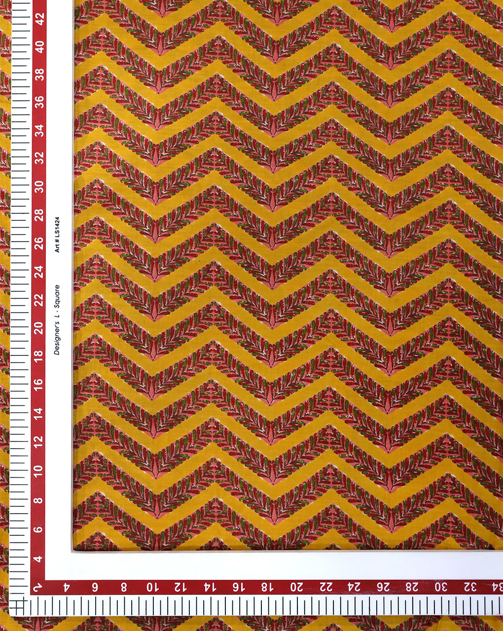 YELLOW ABSTRACT DESIGN COTTON PRINTED FABRIC