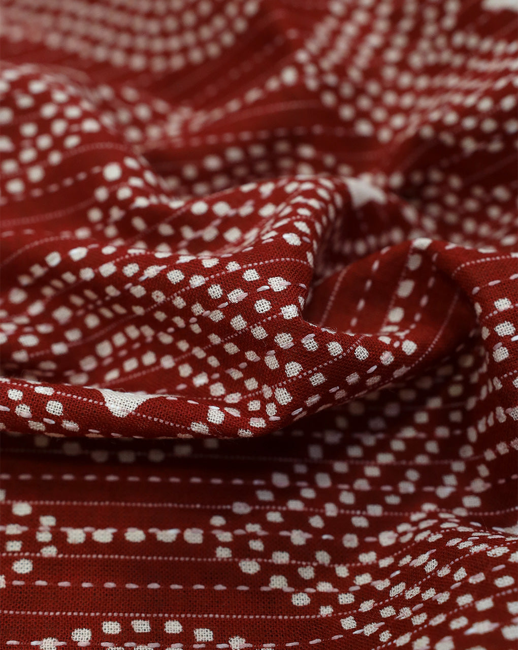 MAROON ABSTRACT DESIGN COTTON PRINTED FABRIC