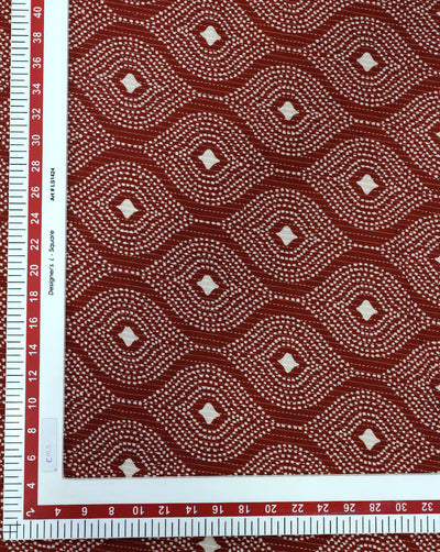 MAROON ABSTRACT DESIGN COTTON PRINTED FABRIC