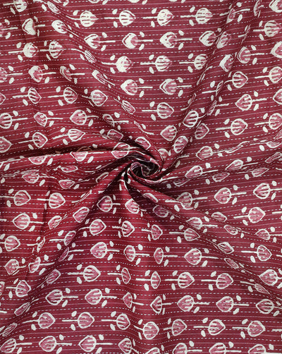 LIGHT MAROON ABSTRACT DESIGN COTTON PRINTED FABRIC