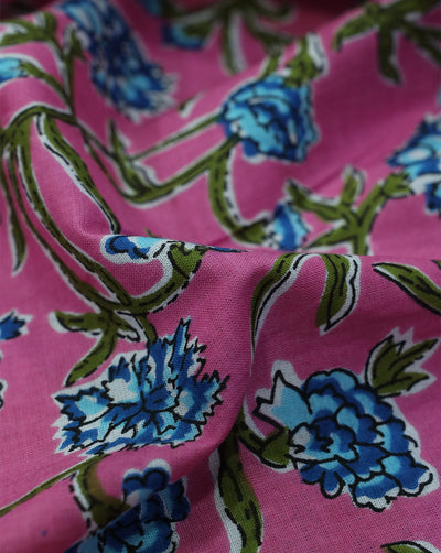 PINK FLORAL DESIGN COTTON PRINTED FABRIC