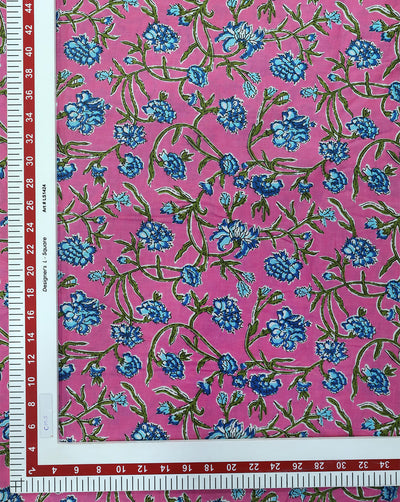 PINK FLORAL DESIGN COTTON PRINTED FABRIC