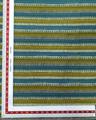 MULTICOLOR STRIPES DESIGN COTTON PRINTED FABRIC