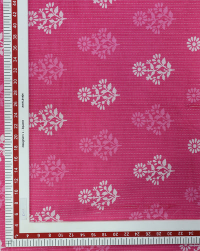 PINK & WHITE FLORAL DESIGN COTTON PRINTED FABRIC